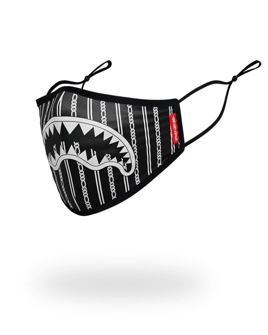 Sprayground - ADULT REVERSE SHARKS IN PARIS (BLACK) FORM FITTING FACE MASK