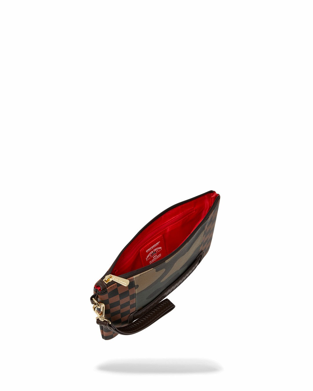 Sprayground - EXTERIOR GOLD ZIP POCKET SHARKS IN PARIS CROSSOVER CLUTCH