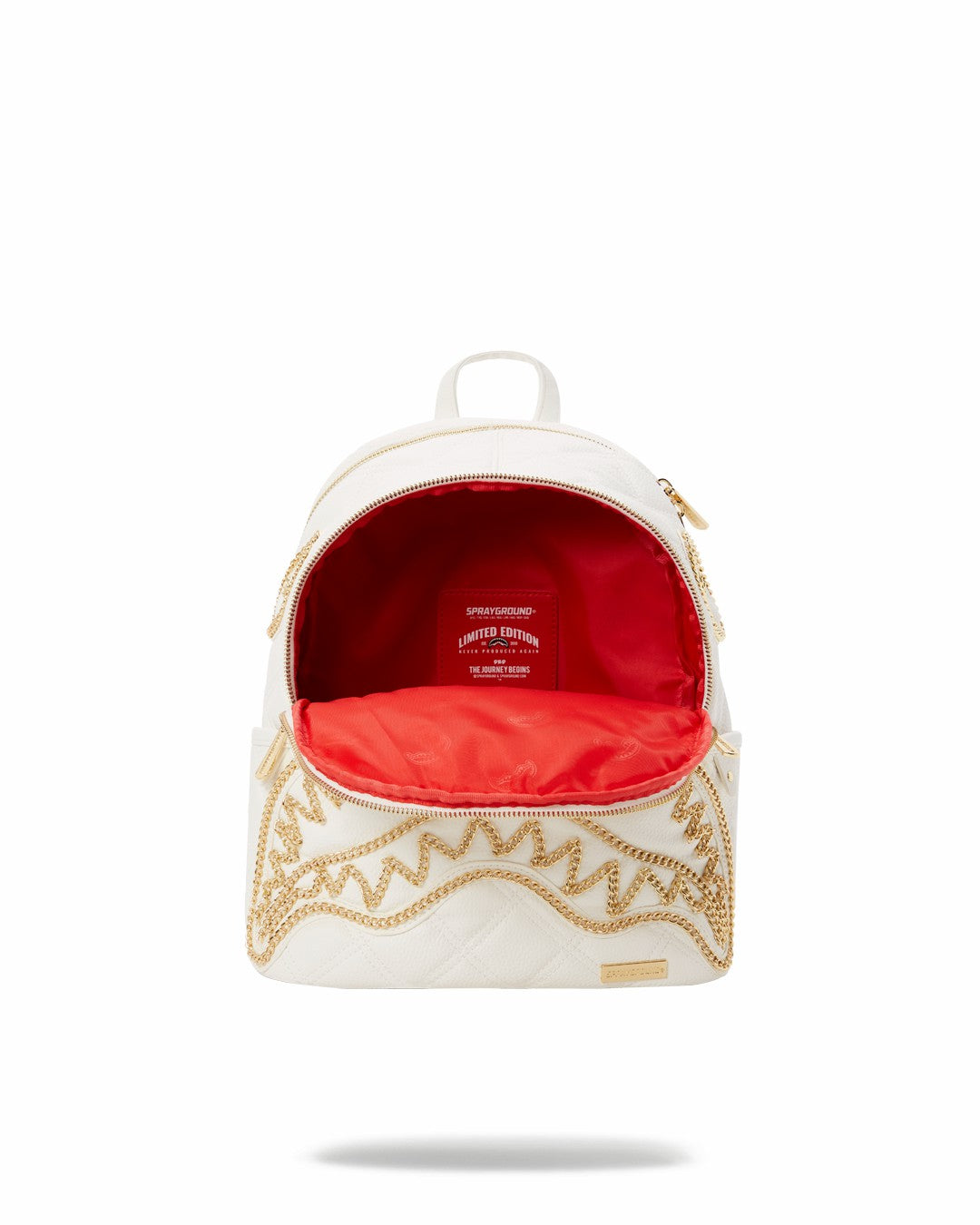 Sprayground - RIVIERA LE BLANC GOLD CHAIN SHARK SAVAGE BACKPACK
