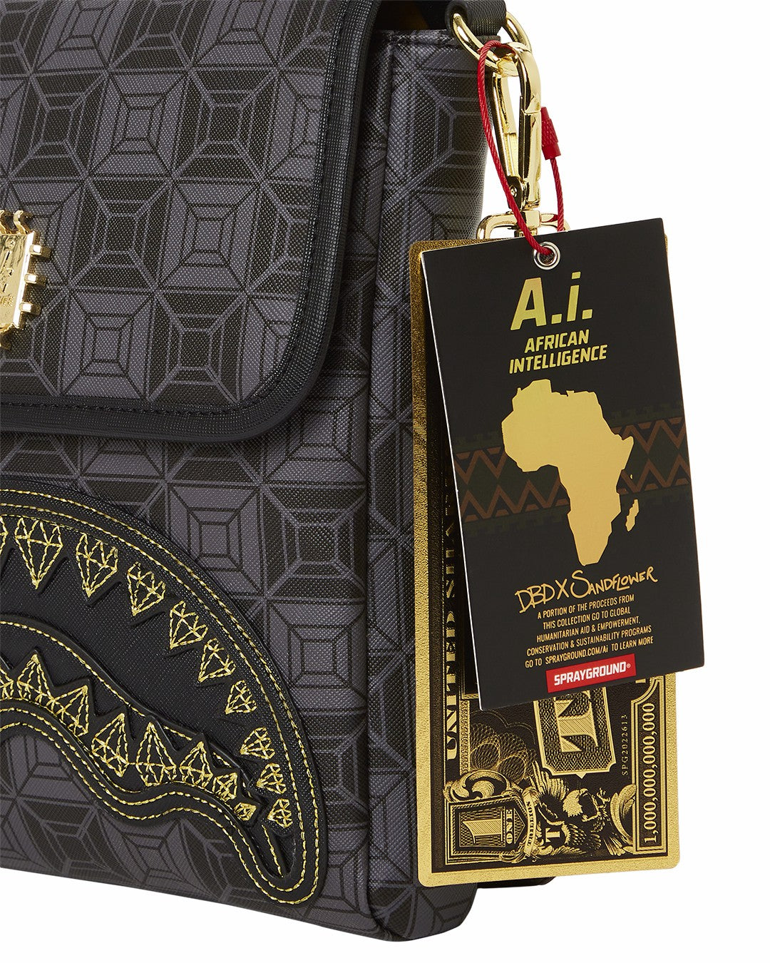 Sprayground - OBSIDIAN STUNNER A.i.6 SANDFLOWER COLLAB LARGE SLING