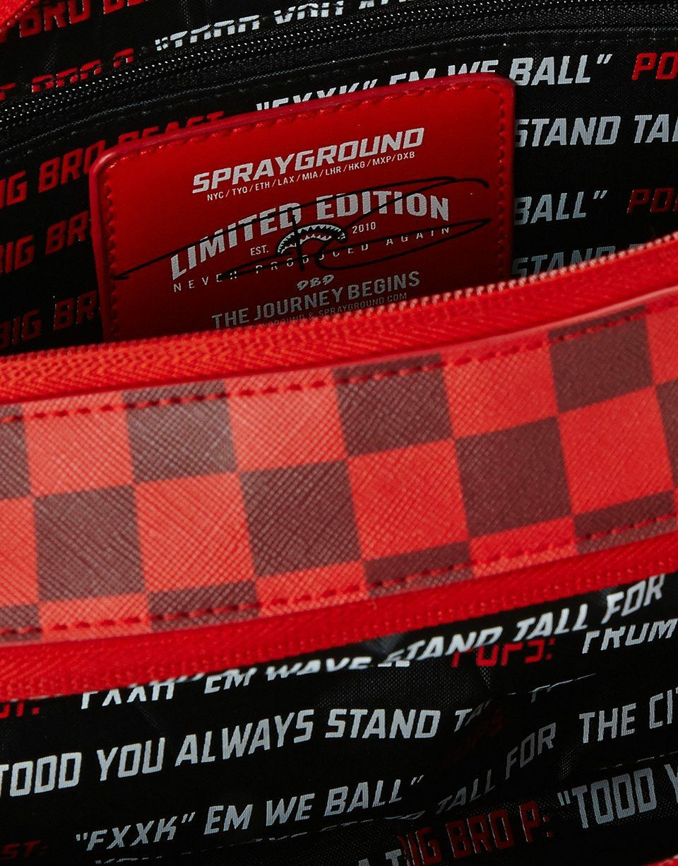 Sprayground - SHARKS IN PARIS RED TOILETRY AKA MONEY BAGS