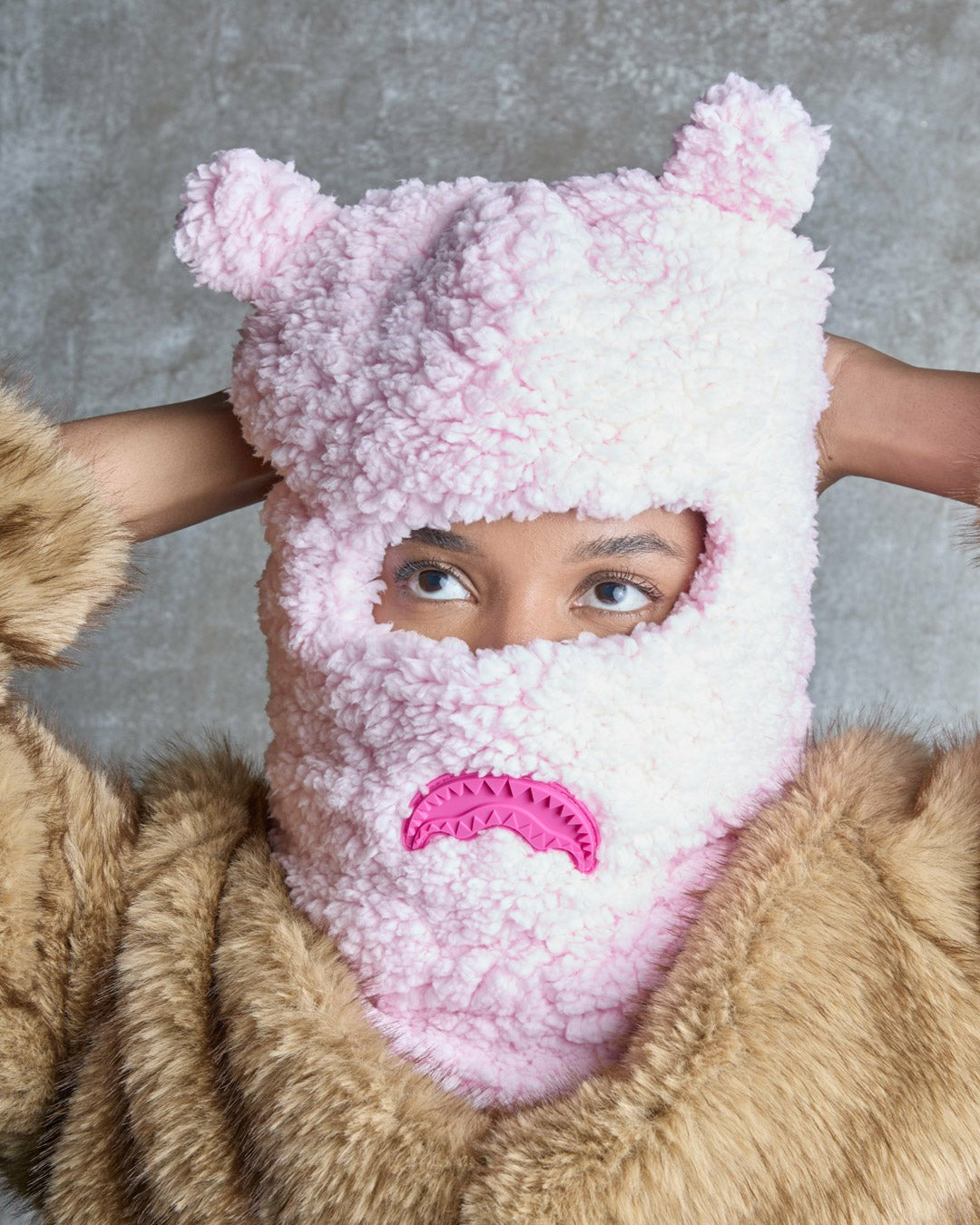 Sprayground - PINK FLEECE BEAR EARS SKI MASK