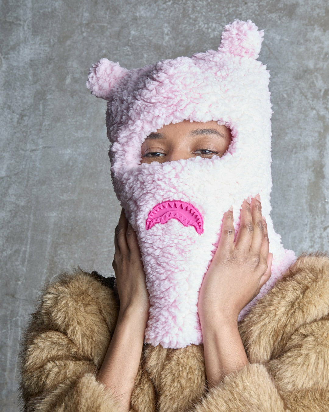 Sprayground - PINK FLEECE BEAR EARS SKI MASK