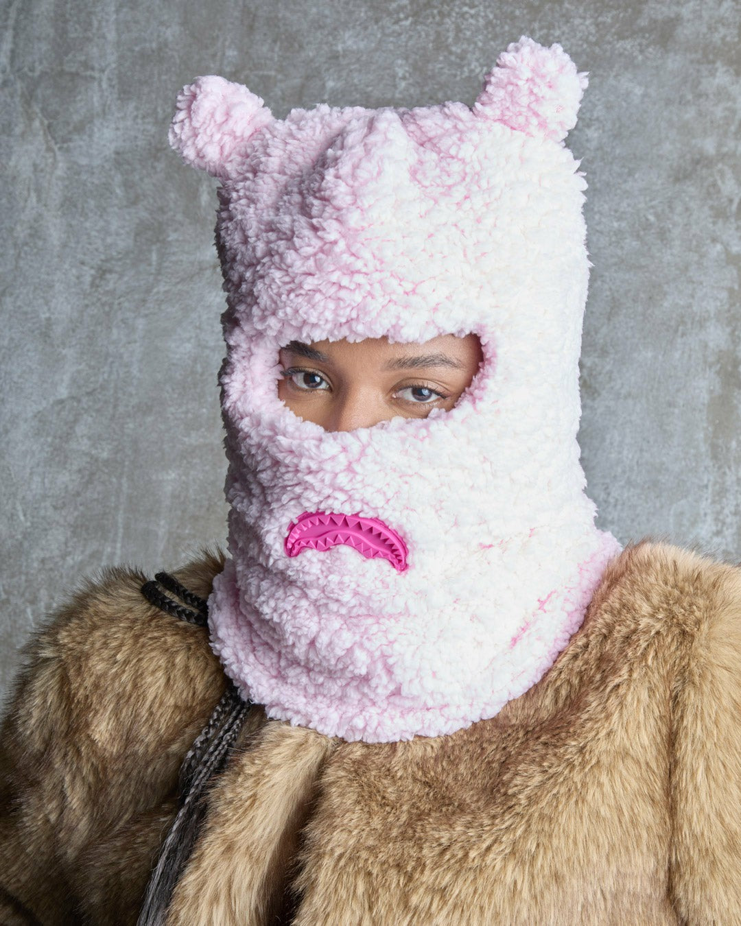 Sprayground - PINK FLEECE BEAR EARS SKI MASK