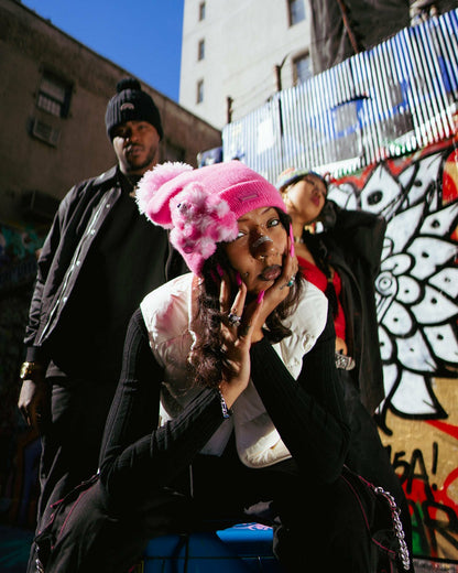 Sprayground - PINK LIL BEAR PUFF BEANIE