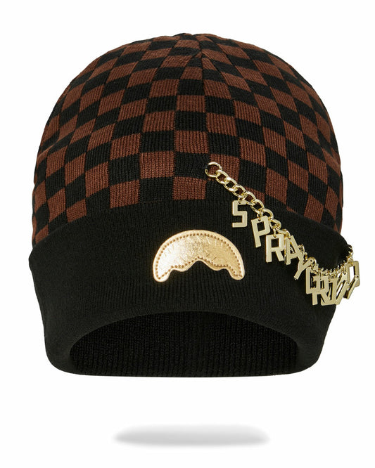 Sprayground - GOLD CHAIN CHECK BEANIE