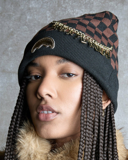 Sprayground - GOLD CHAIN CHECK BEANIE