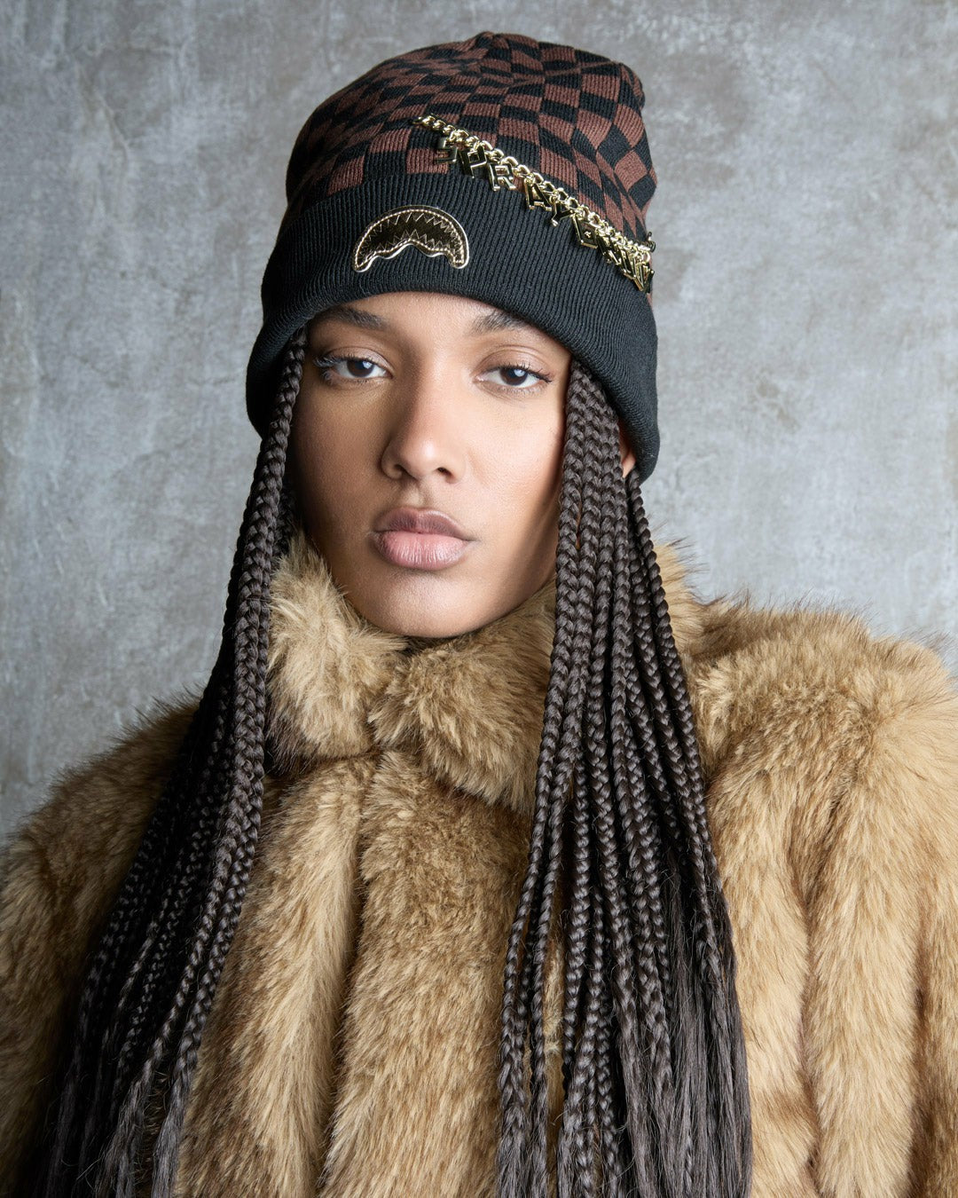 Sprayground - GOLD CHAIN CHECK BEANIE