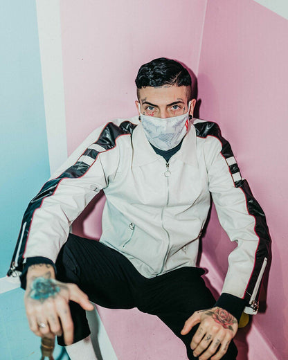 Sprayground - SHARK CHECK (WHITE) FACE MASK