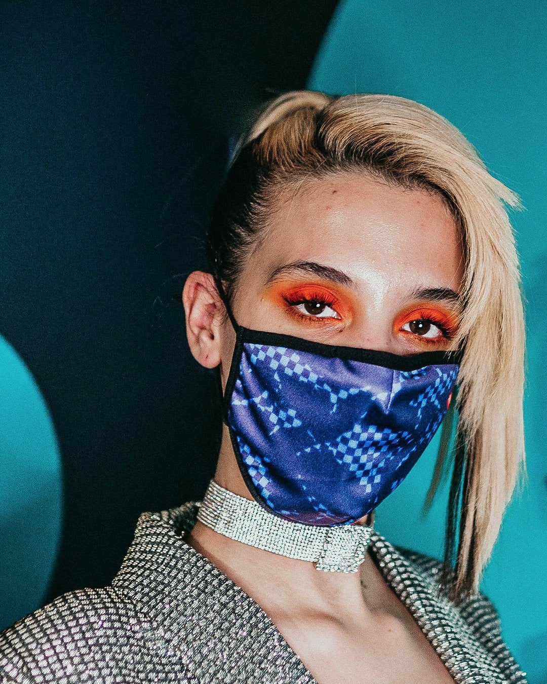 Sprayground - SHARK CHECK (BLUE) FACE MASK