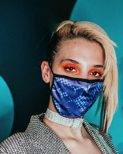 Sprayground - SHARK CHECK (BLUE) FACE MASK