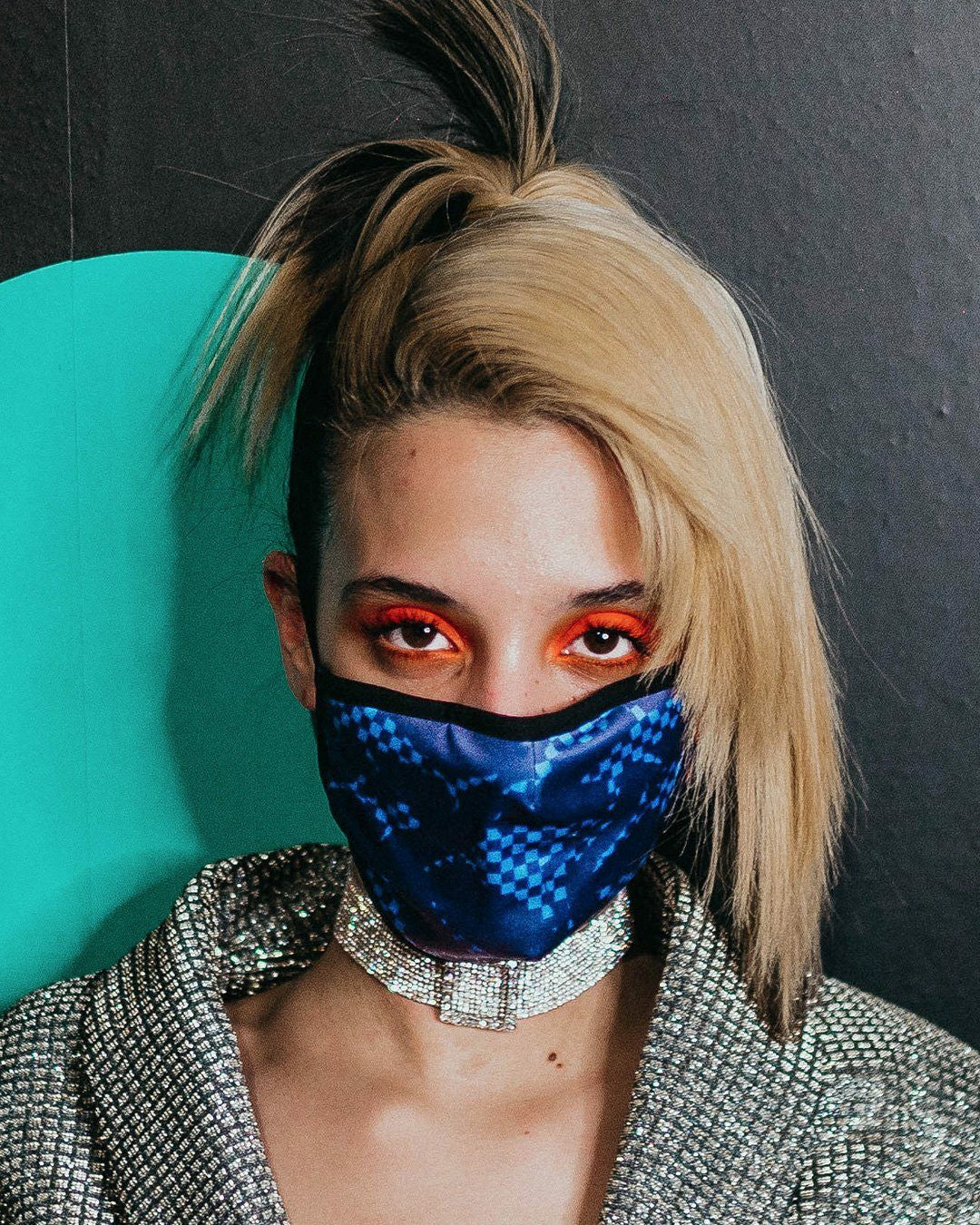 Sprayground - SHARK CHECK (BLUE) FACE MASK