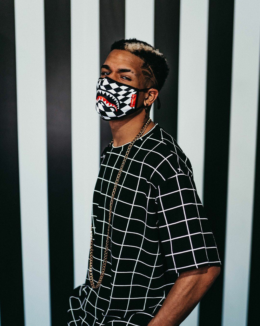 Sprayground - TRIPPY CHECK FACE MASK