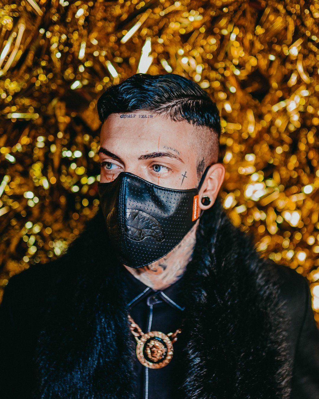Sprayground - MIDNIGHT SHARK VEGAN LEATHER FACEMASK