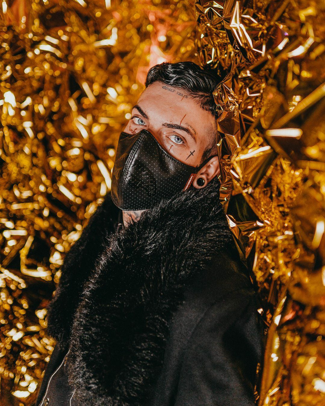 Sprayground - MIDNIGHT SHARK VEGAN LEATHER FACEMASK