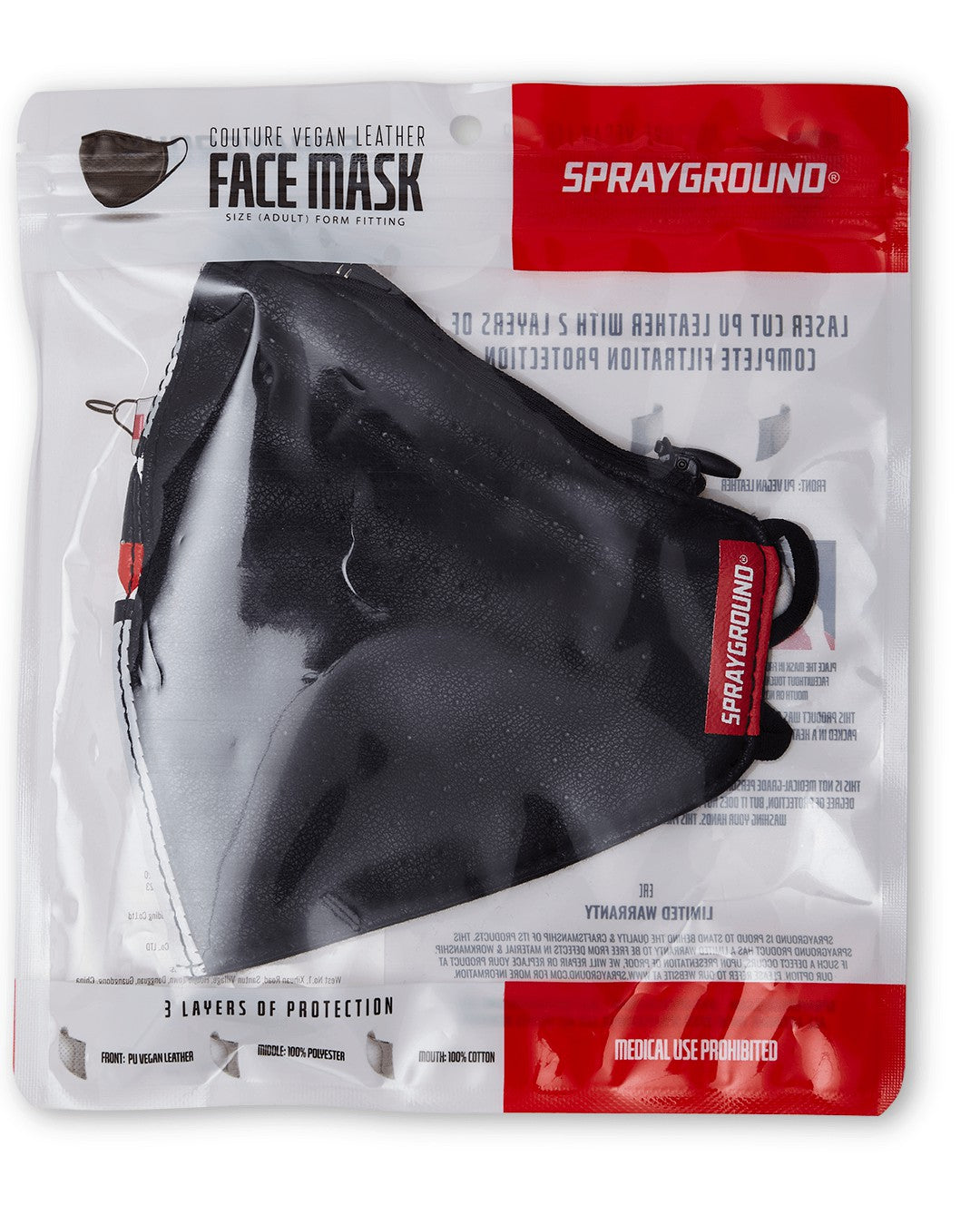 Sprayground - DAMAGE CONTROL STASH POCKET VEGAN LEATHER FACE MASK