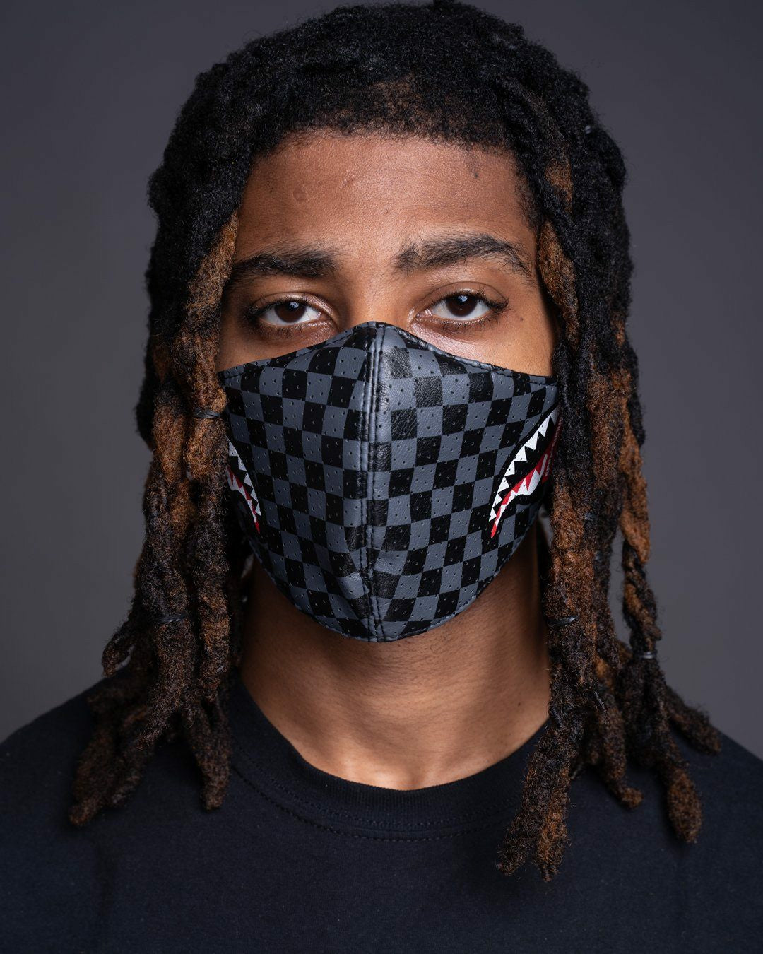 Sprayground - SHARKS IN PARIS (GRAY) VEGAN LEATHER FACE MASK