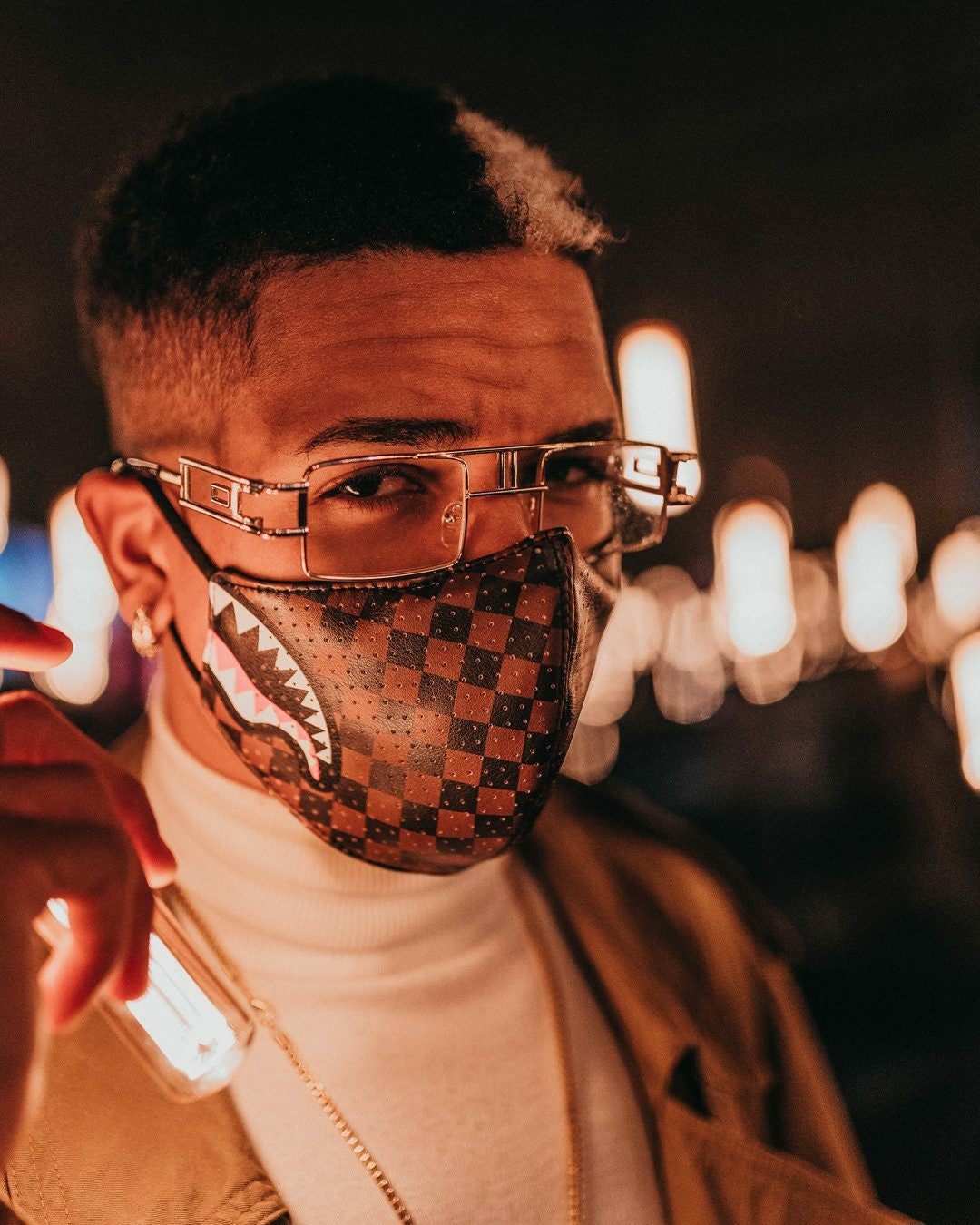 Sprayground - SHARKS IN PARIS VEGAN LEATHER FACE MASK