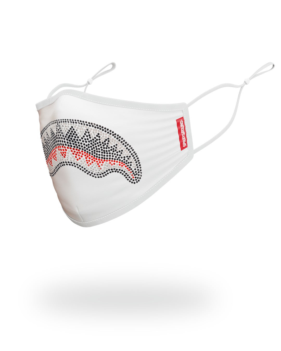 Sprayground - TRINITY DIAMOND SHARK (WHT) POLYESTER FACE MASK