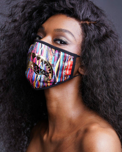 Sprayground - 1994 GOLD METALLIC SHARK POLYESTER FACE MASK