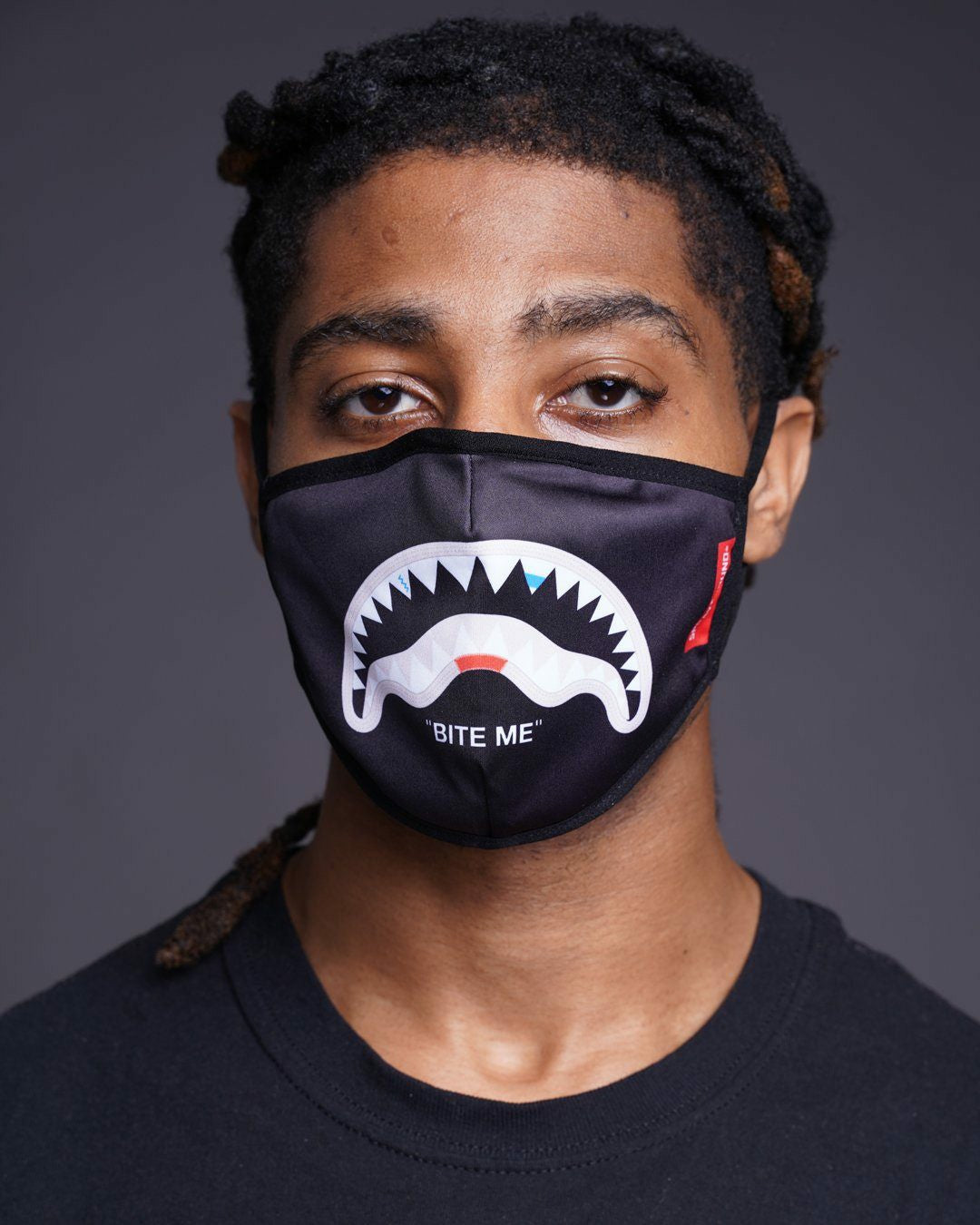 Sprayground - BITE ME SHARK (BLK) POLYESTER FACE MASK