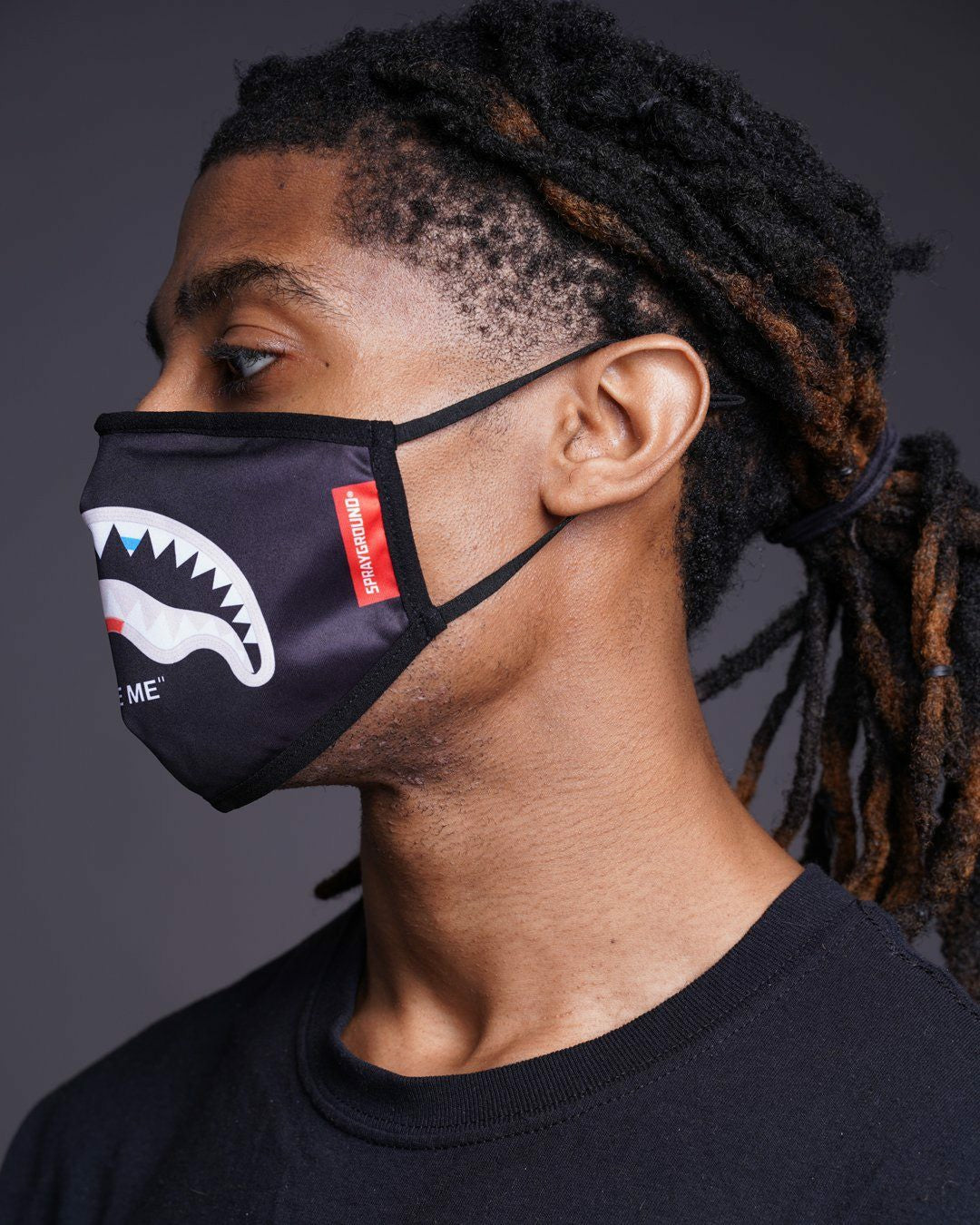 Sprayground - BITE ME SHARK (BLK) POLYESTER FACE MASK