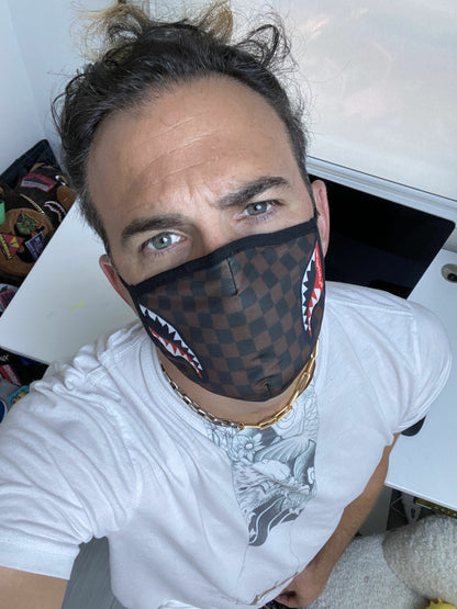 Sprayground - ADULT SHARKS IN PARIS (SIDE SHARK) FORM-FITTING FACE MASK