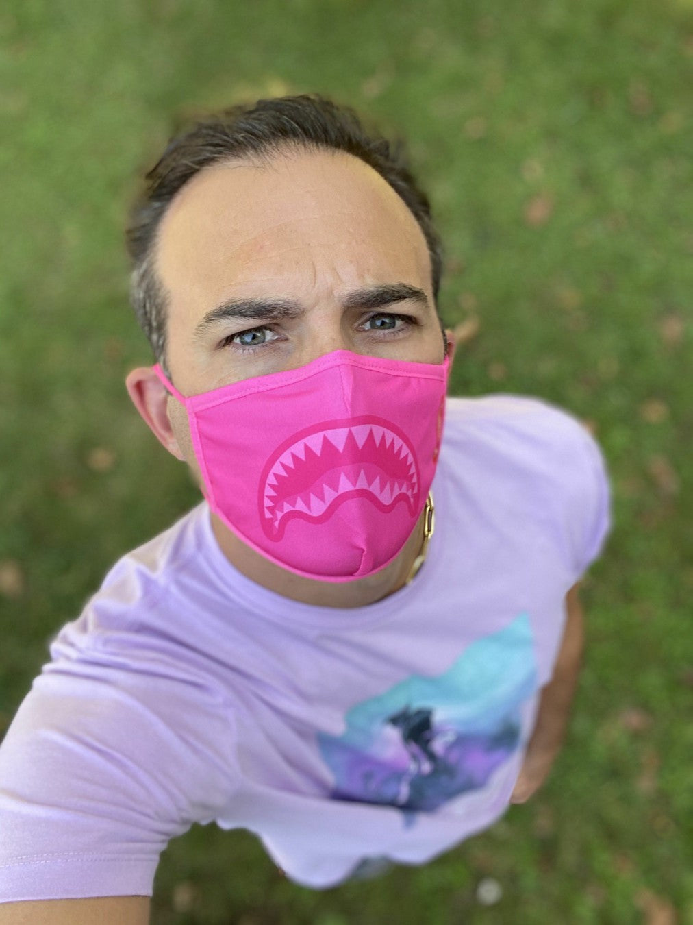 Sprayground - ADULT PINK SHARK FORM-FITTING FACE MASK