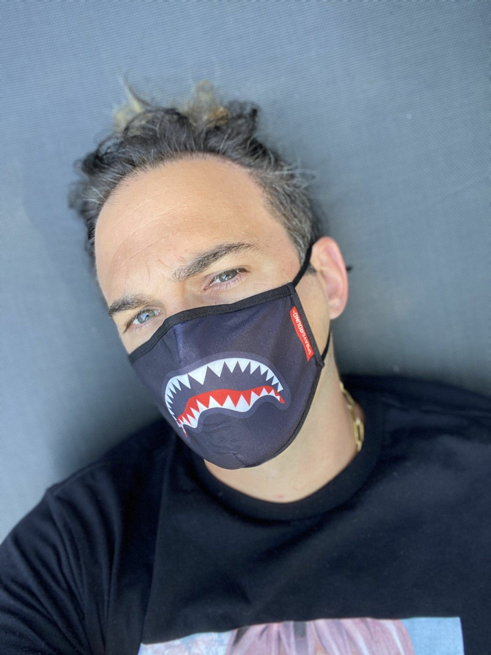 Sprayground - ADULT SHARK LOGO (BLACK) FORM-FITTING FACE MASK