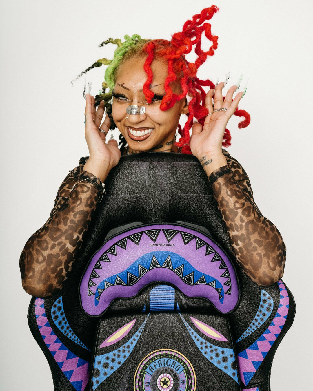 Sprayground - A.I. 12 BROOKLYN & BEYOND - SANDFLOWER COLLAB GAMING CHAIR