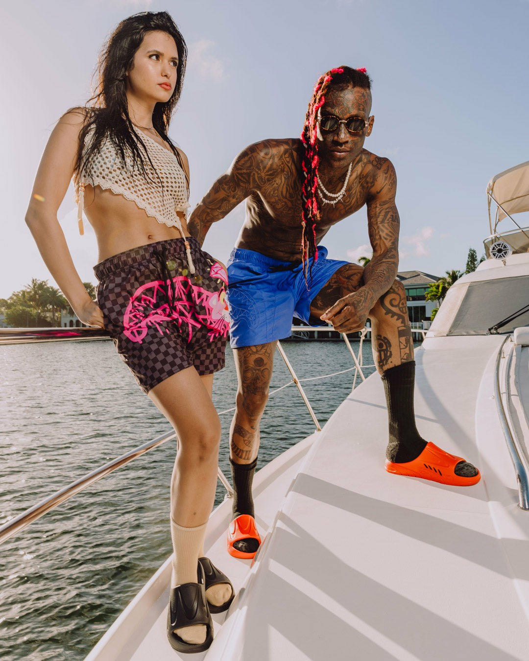 Sprayground - PINK PANTHER DIAMOND SHARK SWIM SHORTS