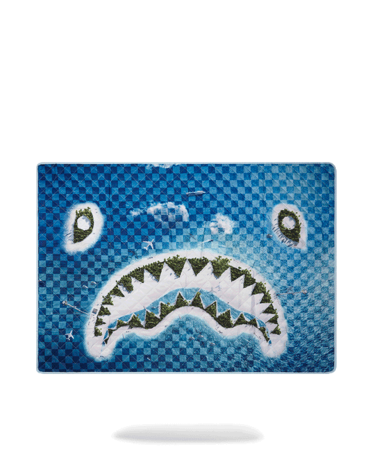 Sprayground - SHARK ISLAND PACKABLE BEACH MAT BLANKET WATER RESISTANT CONVERTIBLE TO