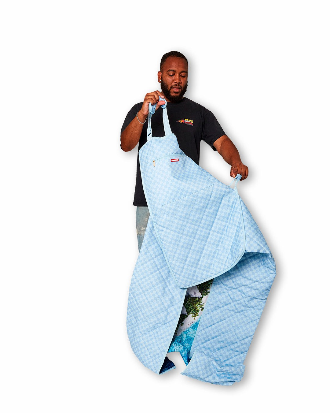Sprayground - SHARK ISLAND PACKABLE BEACH MAT BLANKET WATER RESISTANT CONVERTIBLE TO