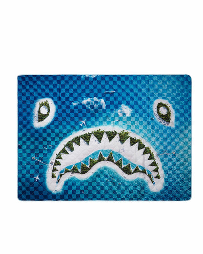 Sprayground - SHARK ISLAND PACKABLE BEACH MAT BLANKET WATER RESISTANT CONVERTIBLE TO