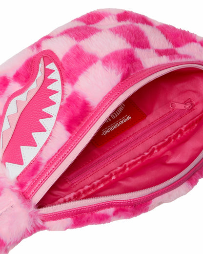 Sprayground - FURZILLA SHARK (PINK CHECK) SAVVY CROSSBODY