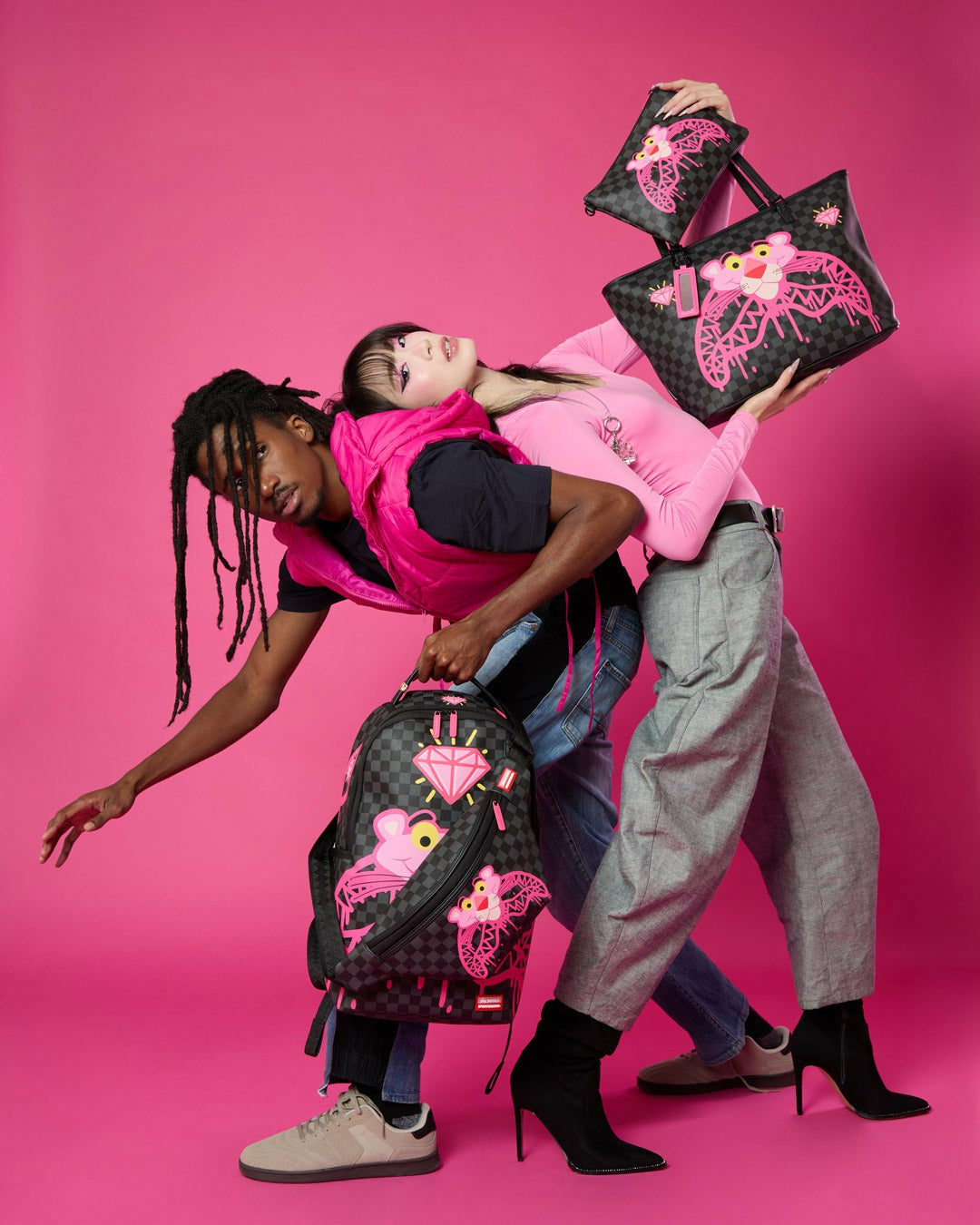 Sprayground - PINK PANTHER DIAMOND SHARK CROSSOVER CLUTCH