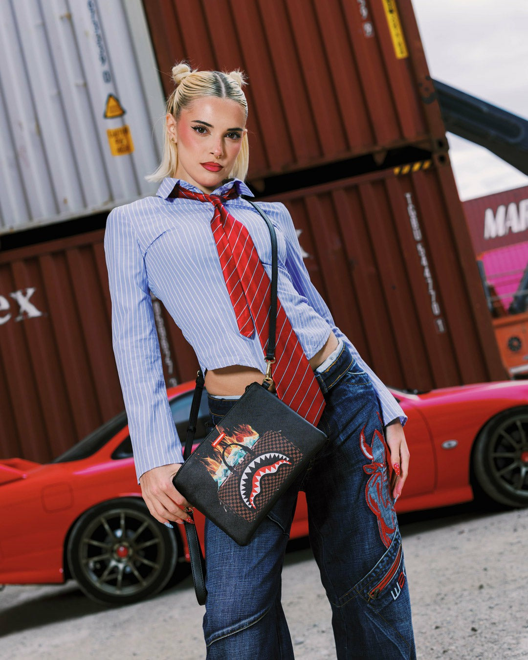 Sprayground - MONEY BAG DOUBLE TAKE CROSSOVER CLUTCH