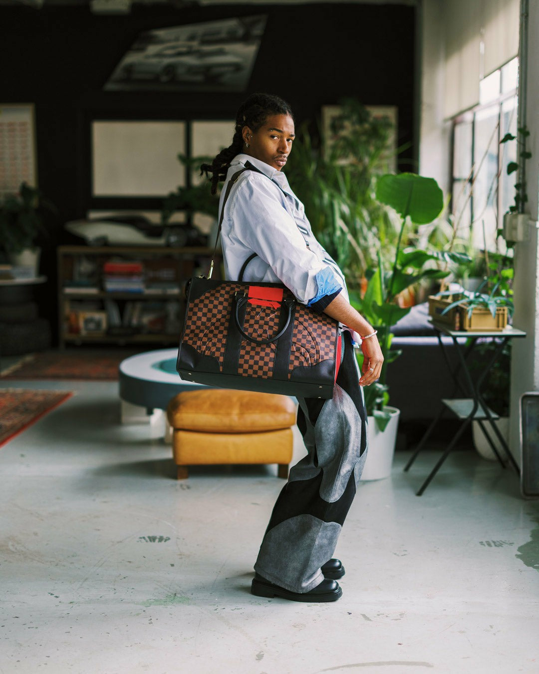 Sprayground - KATANA CHECK BOSS PYRAMID DUFFLE