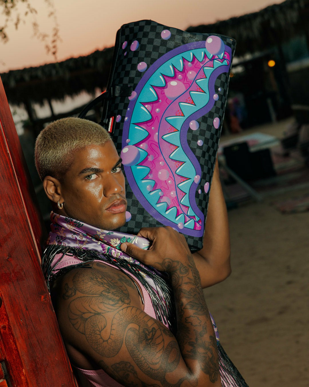 Sprayground - PURPLE SLIME SHARK DUFFLE