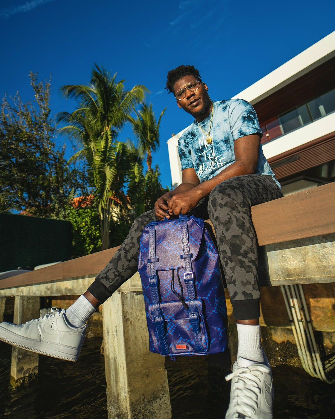 Sprayground - SHARK CHECK (BLUE) HILLS BACKPACK