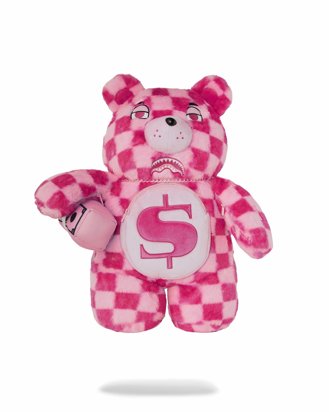 Sprayground - FURZILLA SHARK (PINK CHECK) MONEYBEAR BACKPACK