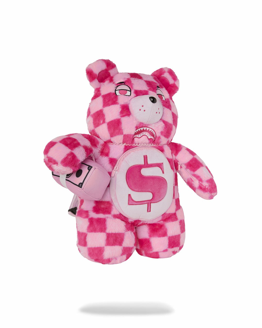Sprayground - FURZILLA SHARK (PINK CHECK) MONEYBEAR BACKPACK