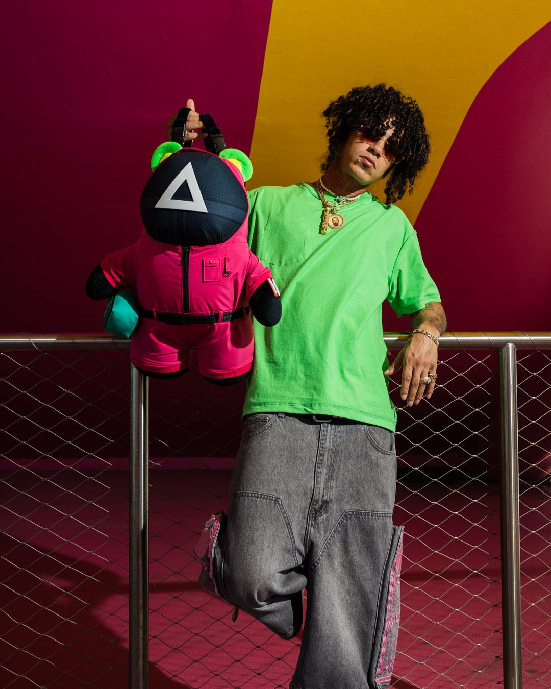 Sprayground - SQUID GAME COLLAB PINK SOLDIERS BEAR BACKPACK
