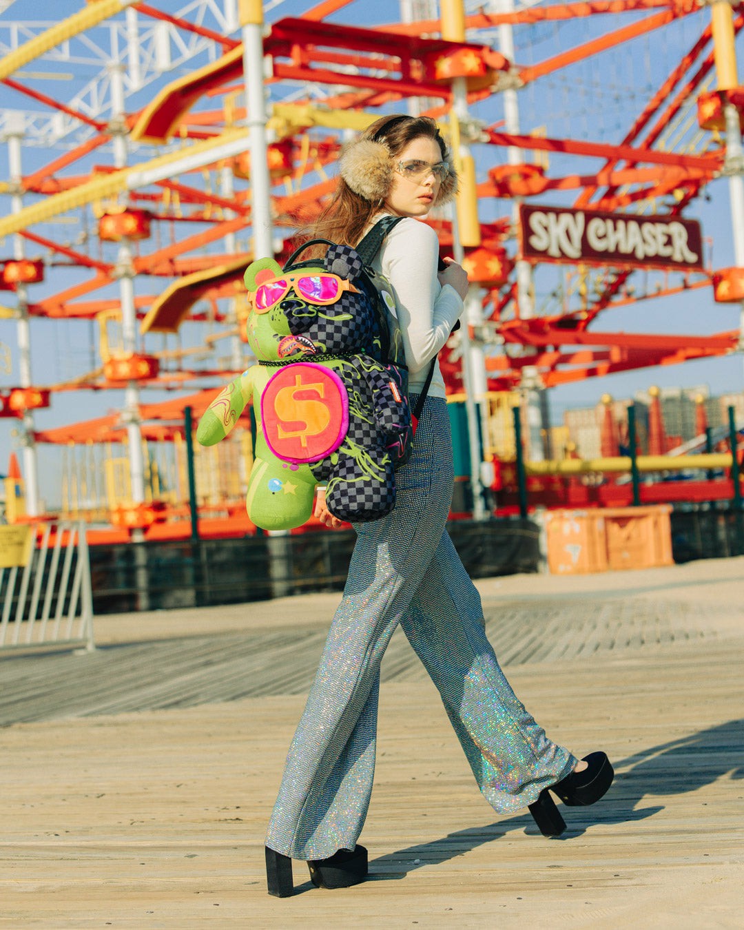 Sprayground - SLIME DIME MONEYBEAR TEDDYBEAR ON BACKPACK