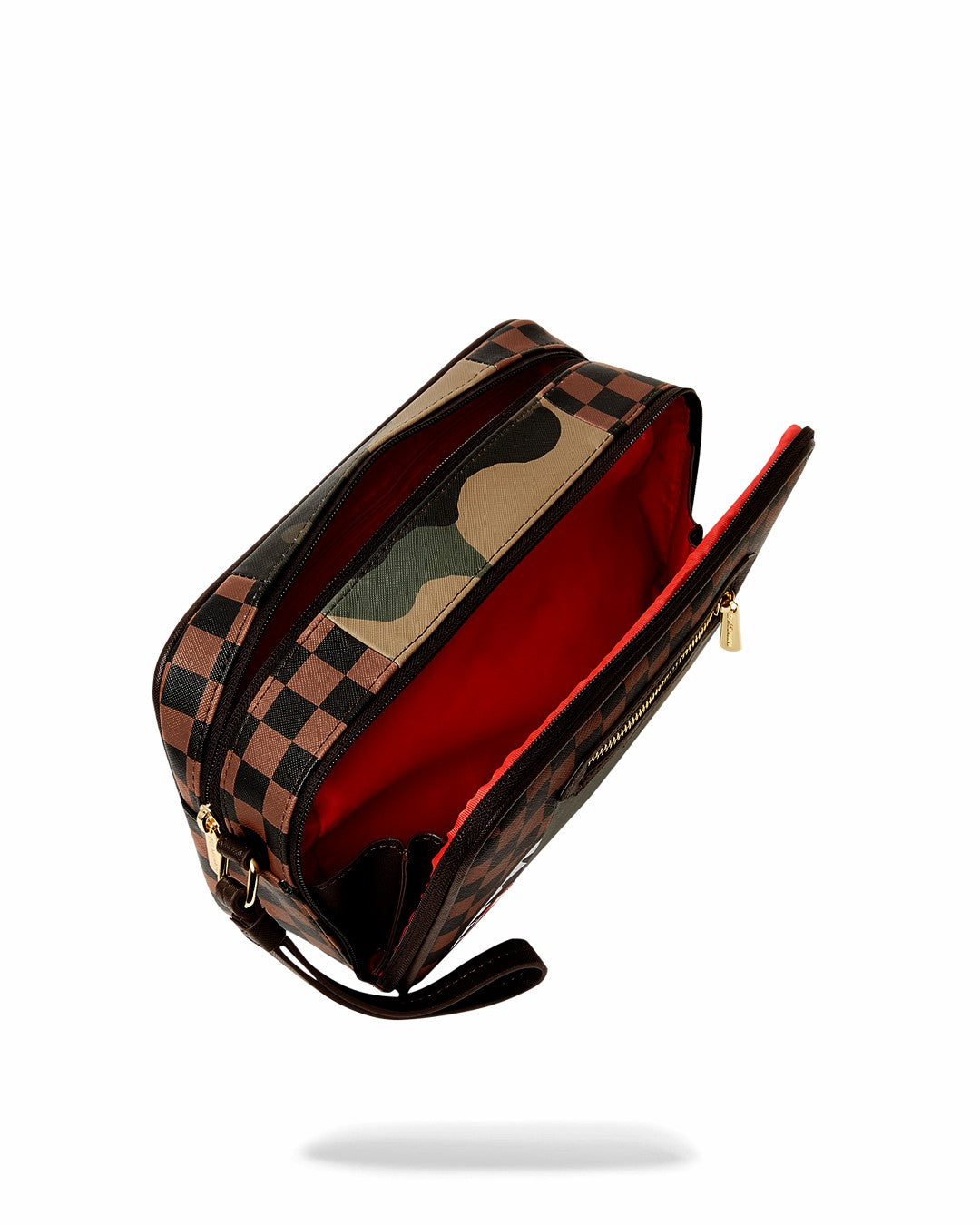 Sprayground - EXTERIOR GOLD ZIP POCKET SHARKS IN PARIS TOILETRY BRICKSIDE BAG