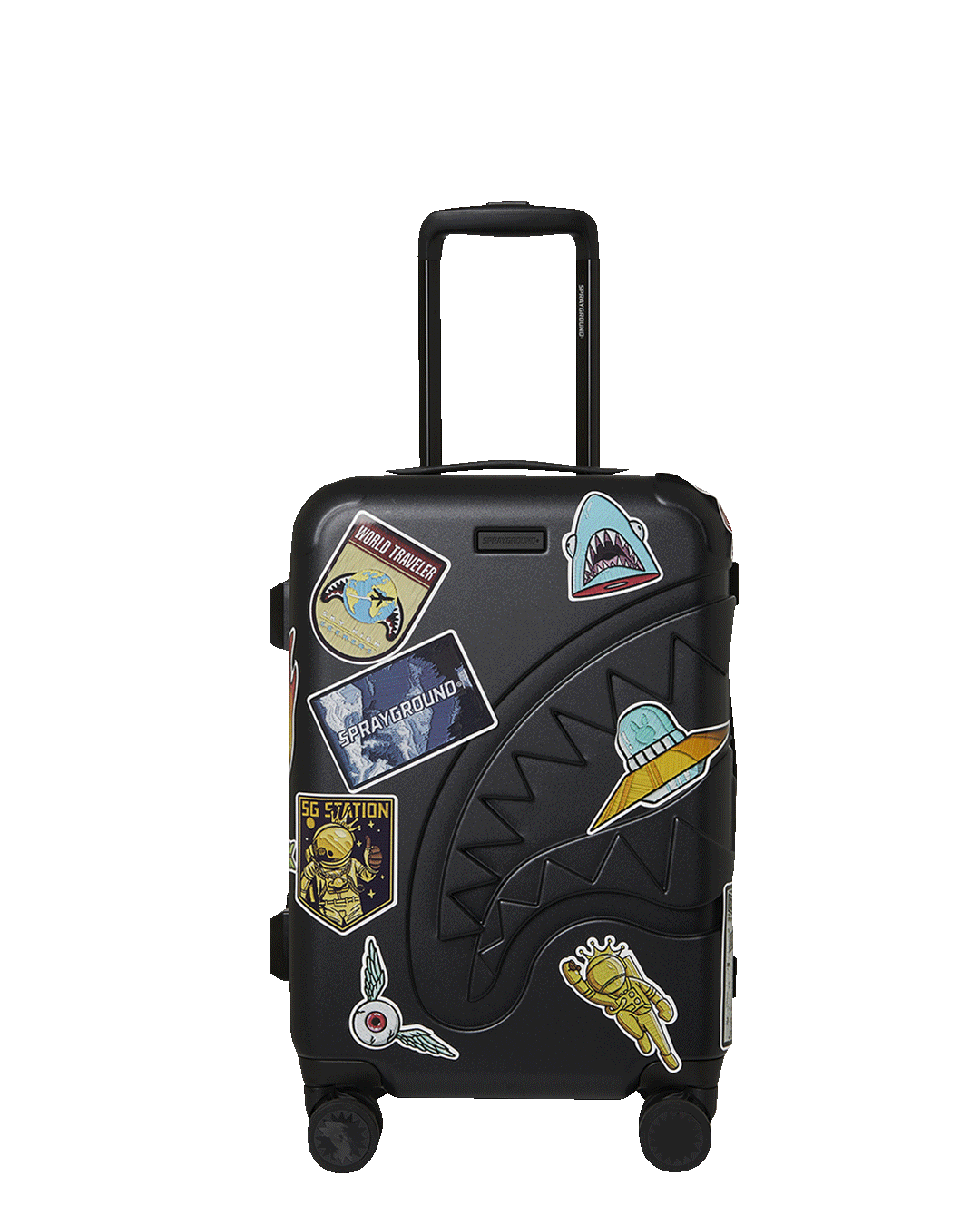 Sprayground - THE JOURNEY BEGINS SHARKITECTURE CARRY-ON LUGGAGE BLACK WITH EXTRA STI