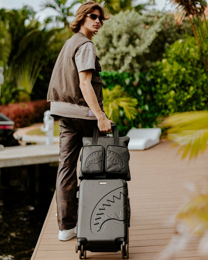 Sprayground - REALITY CHECK SHARKITECTURE CARRY-ON JETBLACK LUGGAGE (GOLD HARDWARE)