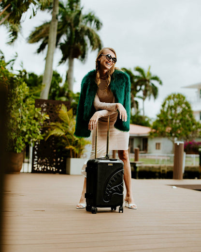 Sprayground - REALITY CHECK SHARKITECTURE CARRY-ON JETBLACK LUGGAGE (GOLD HARDWARE)
