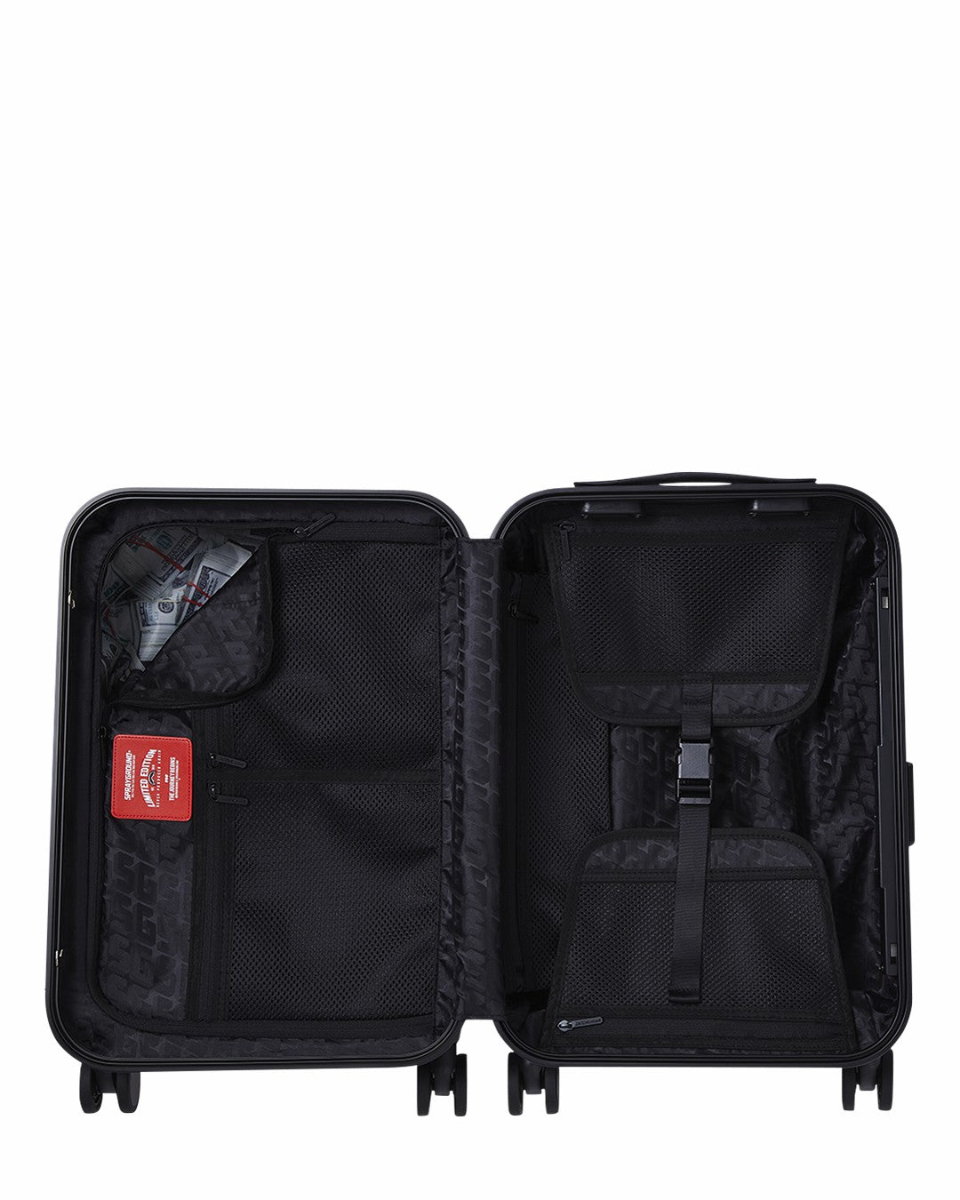 Sprayground - REALITY CHECK SHARKITECTURE CARRY-ON JETBLACK LUGGAGE (GUNMETAL HARDWA