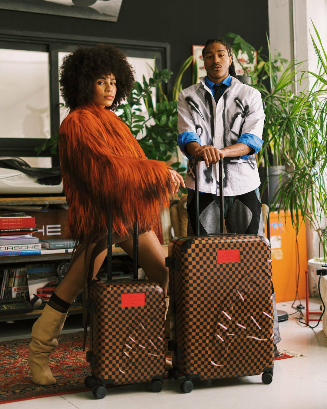 Sprayground - KATANA CHECK BOSS FULL-SIZE LUGGAGE
